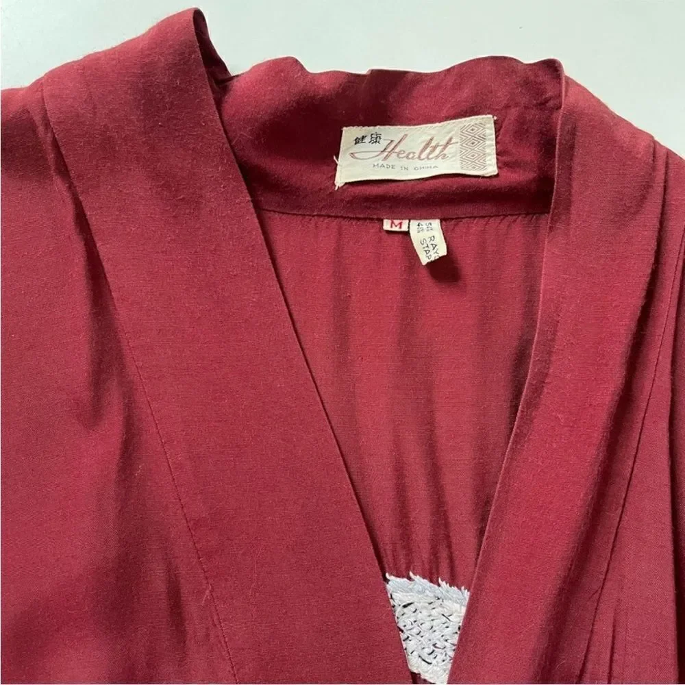 Vintage Health China Embroidered Dragon Robe M - Picture 9 of 12